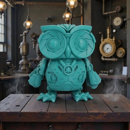 Cyber Owl Silk Sapphire Forest - Front