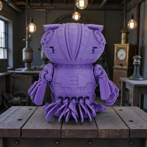Cyber Owl Silk Starling Purple - Back