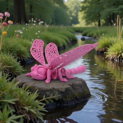 Dragonfly Silk Pink Yellow - Side
