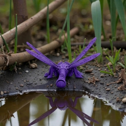 Dragonfly Silk Starling Purple - Back