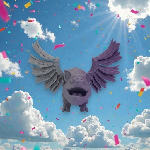 Flying Pig Silk Midnight Purple - Front