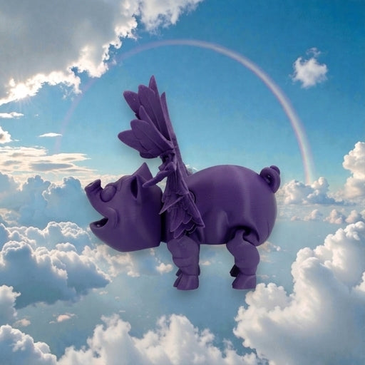 Flying Pig Silk Midnight Purple - Side