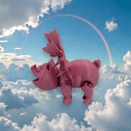 Flying Pig Silk Pink Yellow - Side