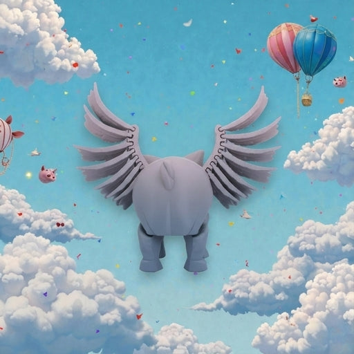 Flying Pig Silk Rainbow - Back