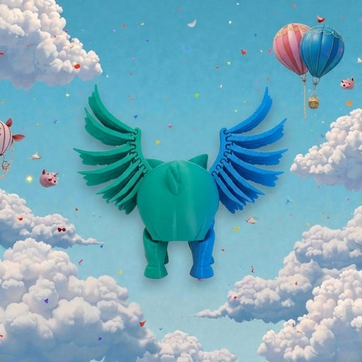 Flying Pig Silk Sapphire Forest - Back