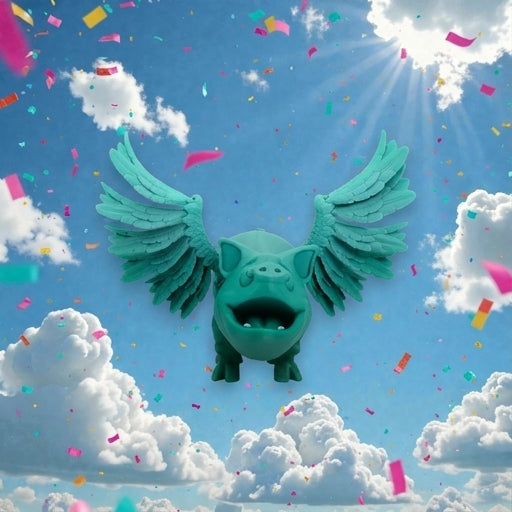 Flying Pig Silk Sapphire Forest - Front