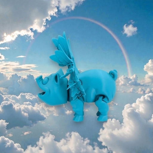 Flying Pig Silk Sapphire Forest - Side