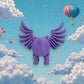 Flying Pig Silk Starling Purple - Back