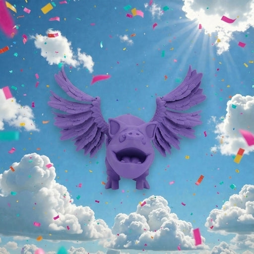 Flying Pig Silk Starling Purple - Front