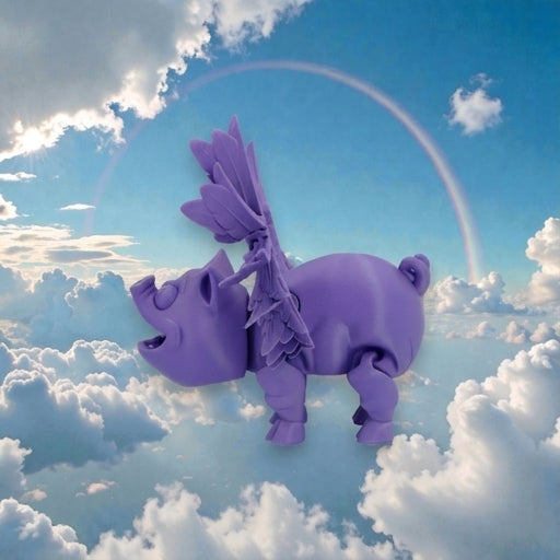 Flying Pig Silk Starling Purple - Side