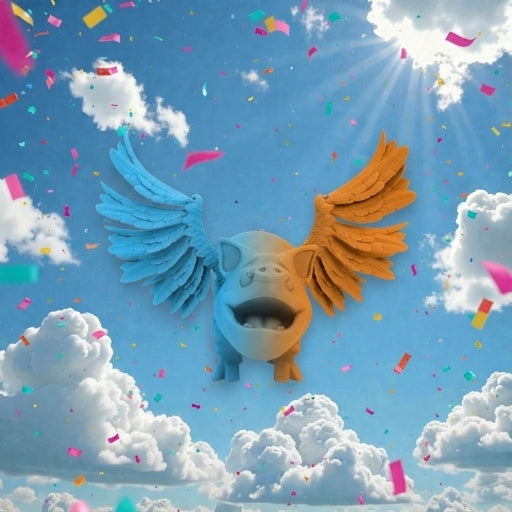 Flying Pig Silk Tropical Sunset - Front