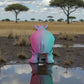 Hippo Silk Teal Orange Red - Back