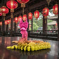 Imperial Dragon Silk Pink Yellow - Back