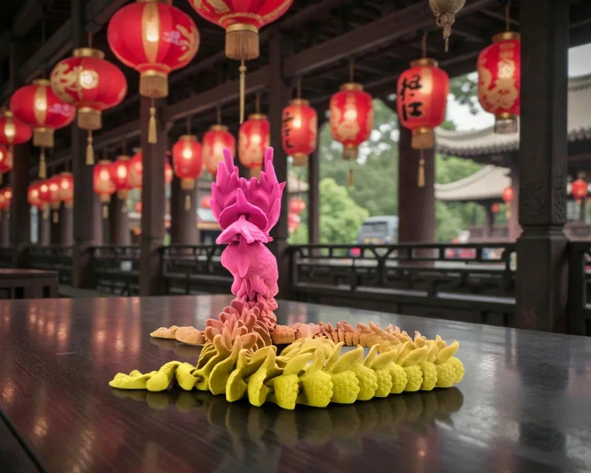 Imperial Dragon Silk Pink Yellow - Back