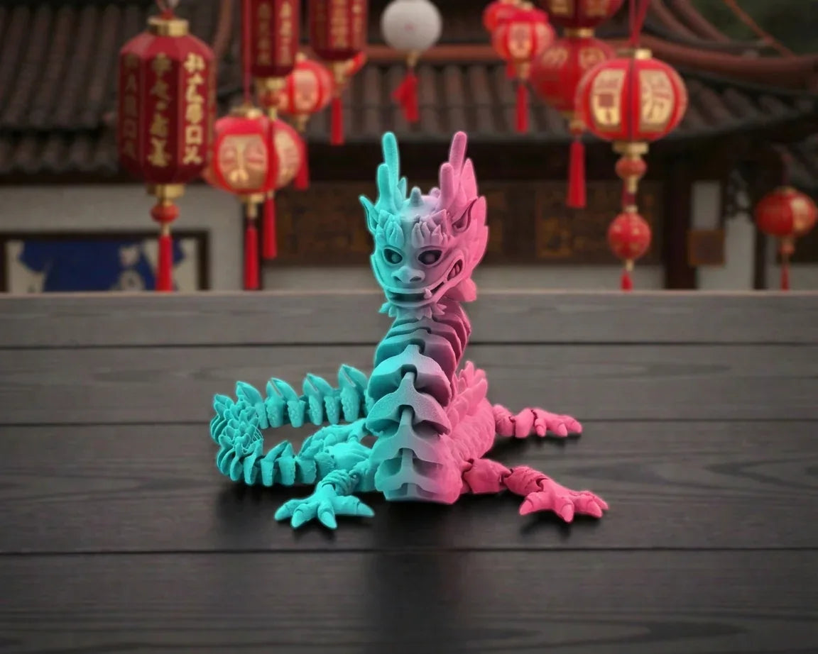 Imperial Dragon Silk Teal Orange Red - Front