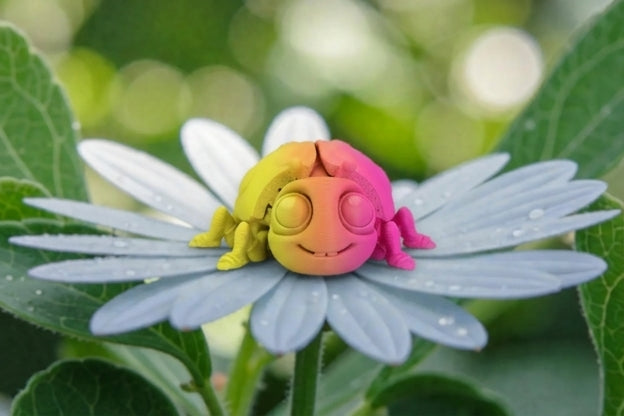 Ladybug Silk Pink Yellow - Front