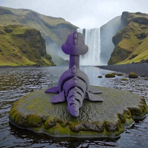 Loch Ness Monster Silk Midnight Purple - Back