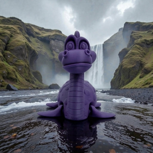 Loch Ness Monster Silk Midnight Purple - Front