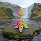 Loch Ness Monster Silk Pink Yellow - Back