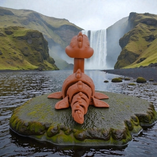 Loch Ness Monster Silk Red Copper - Back