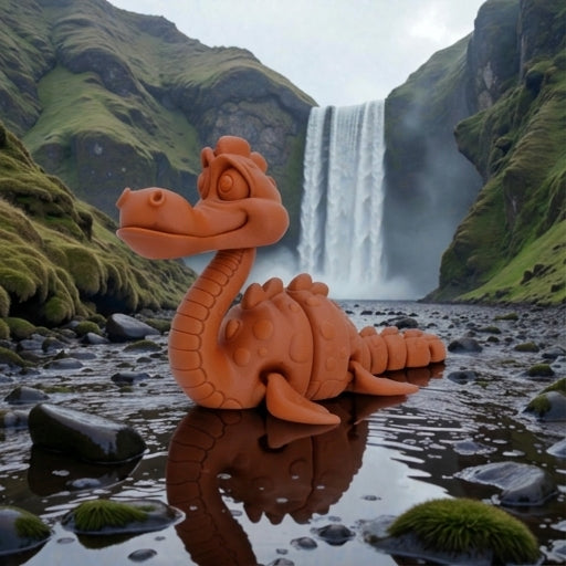 Loch Ness Monster Silk Red Copper - Side