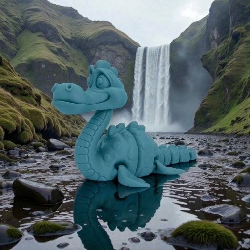 Loch Ness Monster Silk Sapphire Forest - Side