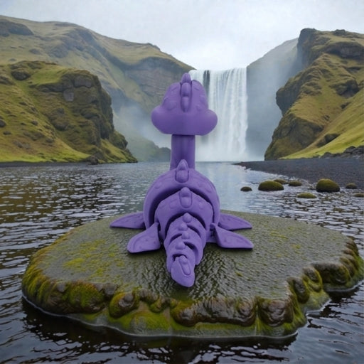 Loch Ness Monster Silk Starling Purple - Back