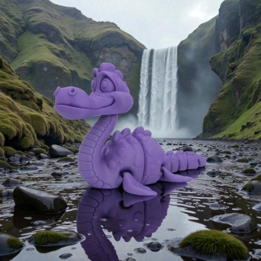 Loch Ness Monster Silk Starling Purple - Side