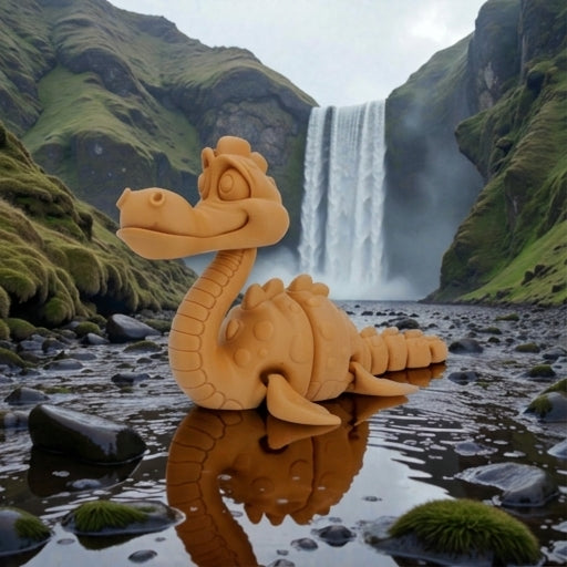 Loch Ness Monster Silk Tropical Sunset - Side