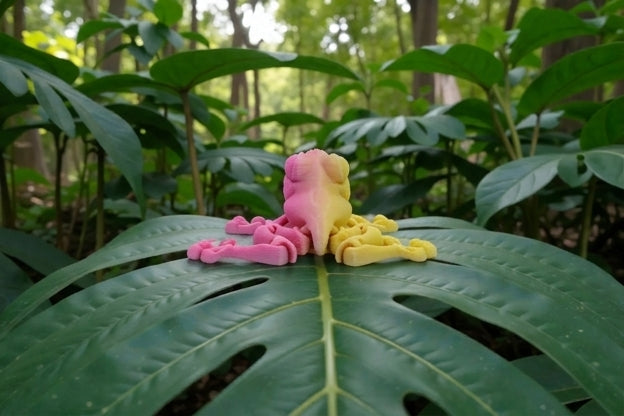 Mini Frog Silk Pink Yellow - Back