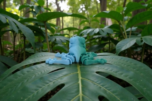 Mini Frog Silk Sapphire Forest - Back