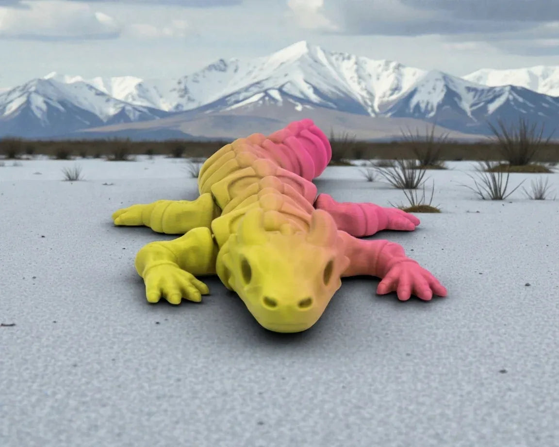 Mini Skeleton Dragon Silk Pink Yellow - Front