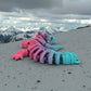 Mini Skeleton Dragon Silk Teal Orange Red - Back