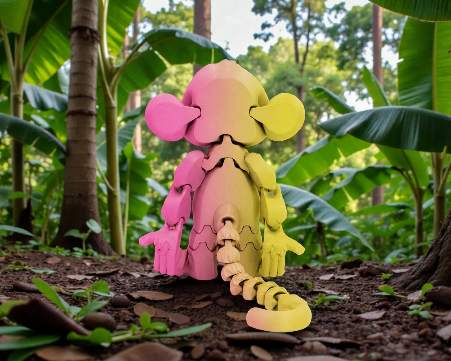 Monkey Silk Pink Yellow - Back