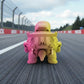 Racing Tortoise Silk Pink Yellow - Back