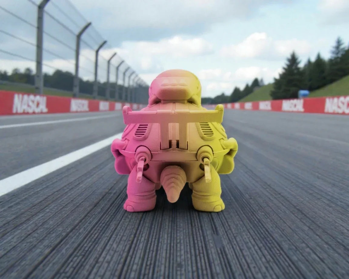 Racing Tortoise Silk Pink Yellow - Back
