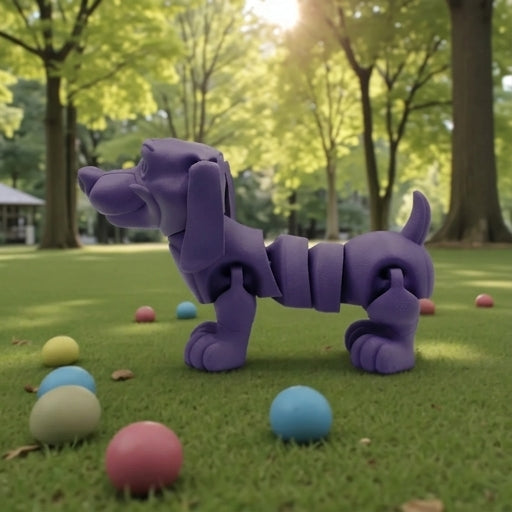 Sausage Dog Silk Midnight Purple - Side