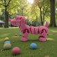 Sausage Dog Silk Pink Yellow - Side