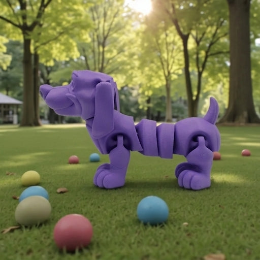Sausage Dog Silk Starling Purple - Side