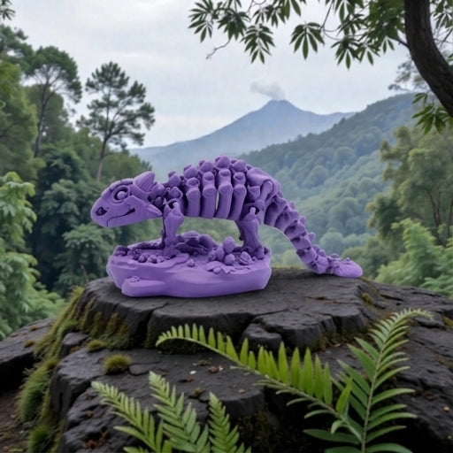 Skeleton Ankylosaurus Silk Starling Purple - Side