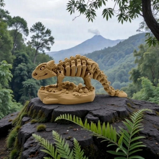 Skeleton Ankylosaurus Wood - Side