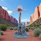 Skeleton Brachiosaurus With Stand And Stick Silk Rainbow - Front