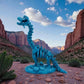 Skeleton Brachiosaurus With Stand And Stick Silk Sapphire Forest - Side
