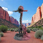 Skeleton Brachiosaurus With Stand And Stick Silk Smokey Wine - Front