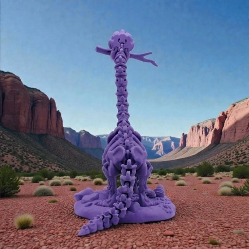 Skeleton Brachiosaurus With Stand And Stick Silk Starling Purple - Back