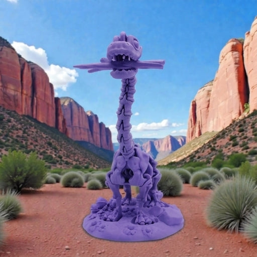 Skeleton Brachiosaurus With Stand And Stick Silk Starling Purple - Front