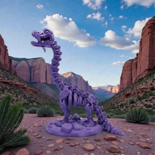 Skeleton Brachiosaurus With Stand And Stick Silk Starling Purple - Side