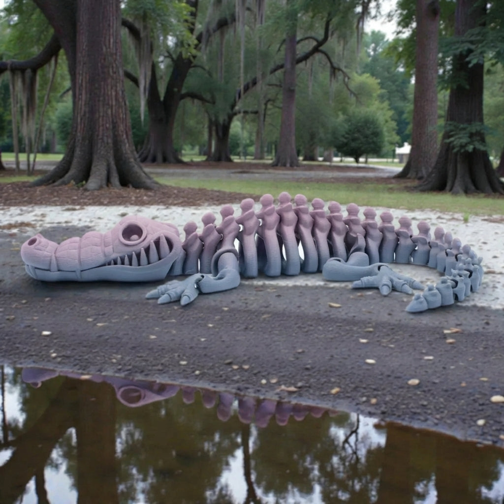 Skeleton Crocodile Silk Rainbow - Side
