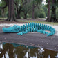 Skeleton Crocodile Silk Sapphire Forest - Side