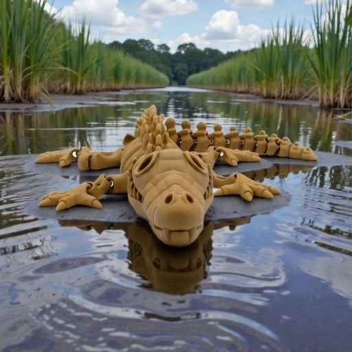 Skeleton Crocodile Wood - Front